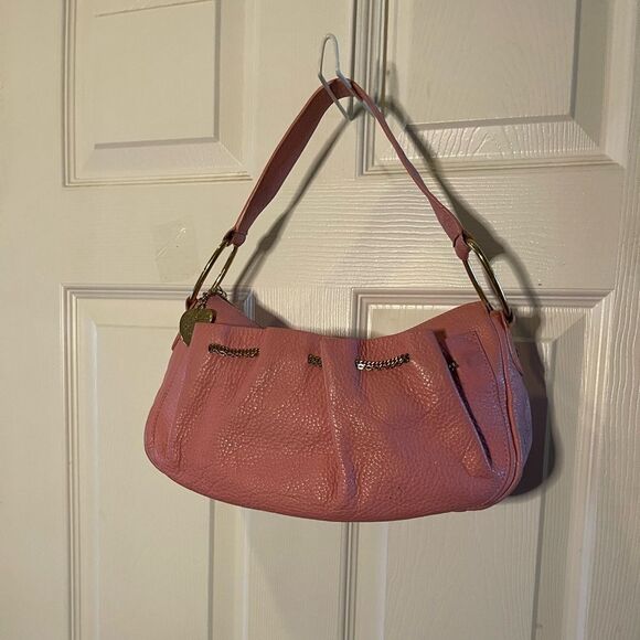 Vintage juicy Couture leather pink satchel gold tone chain accent & Hardwares - Picture 1 of 16